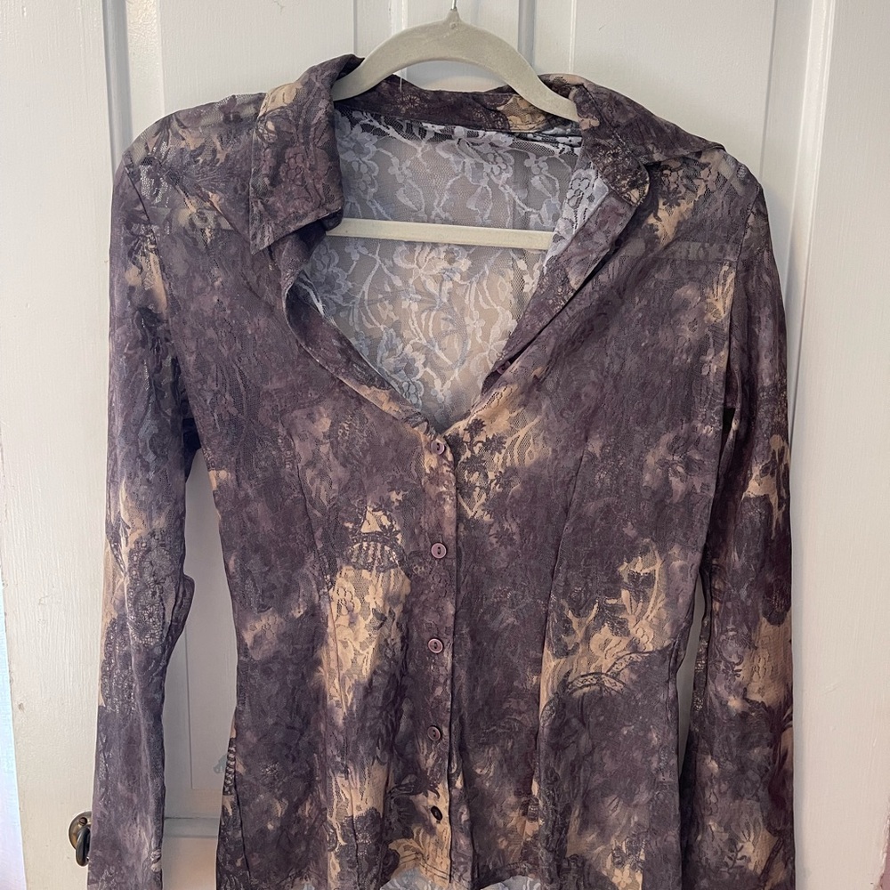 Women’s lace button down